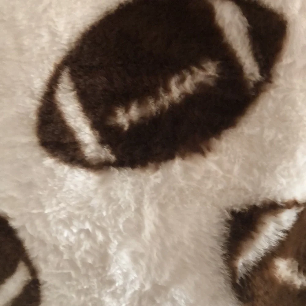 Extra Soft Faux Fur Throw with Football Design